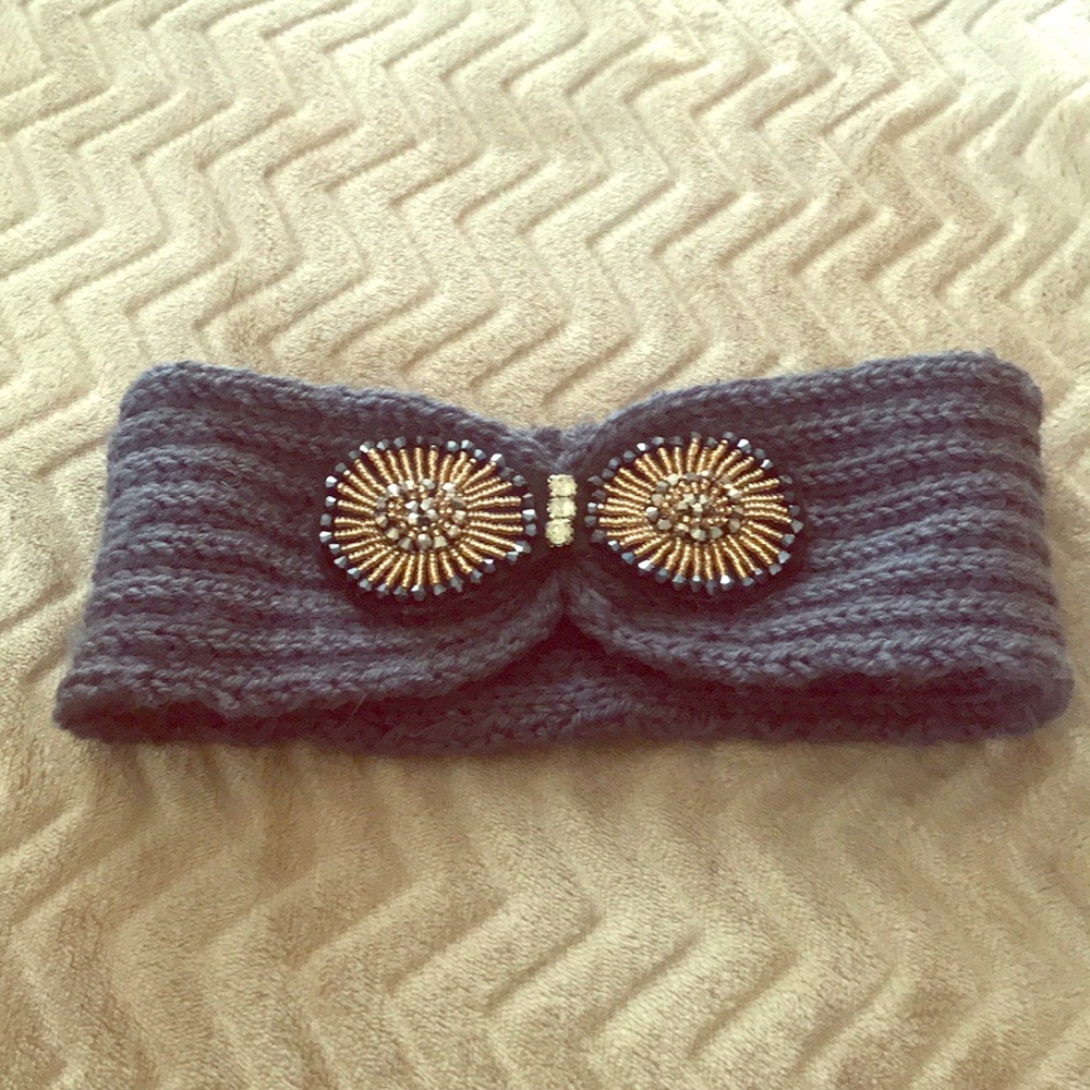blue headband with embellishment